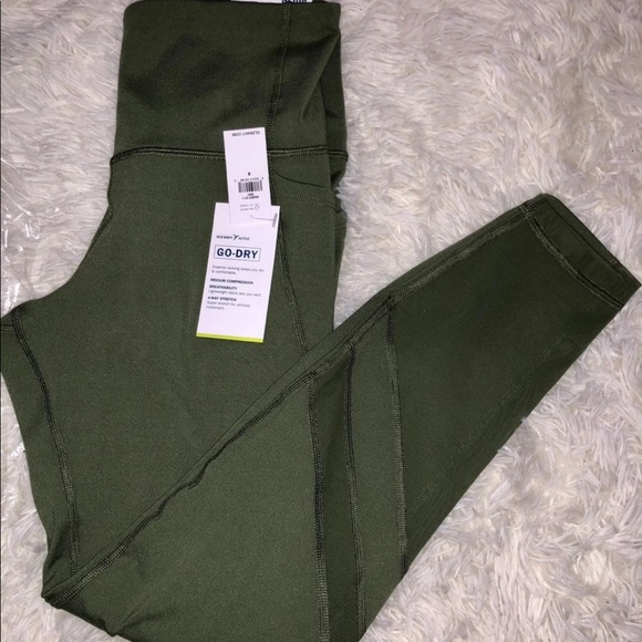 Old Navy Pants - Olive Green Old Navy Compression Leggings SZ S